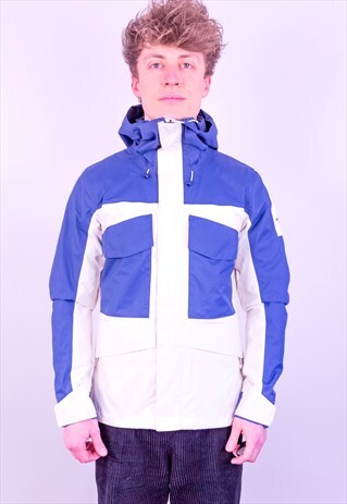 VINTAGE THE NORTH FACE JACKET IN WHITE & BLUE SMALL