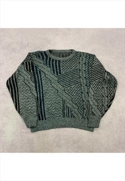 Vintage abstract knitted jumper Men's M