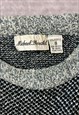 VINTAGE ABSTRACT KNITTED JUMPER PATTERNED GRANDAD SWEATER