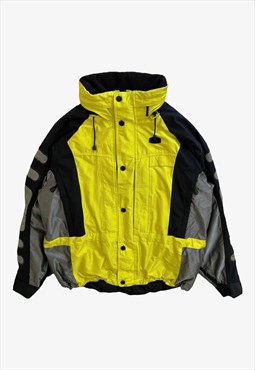 Vintage 90s Men's Fila Neon Yellow Utility Jacket