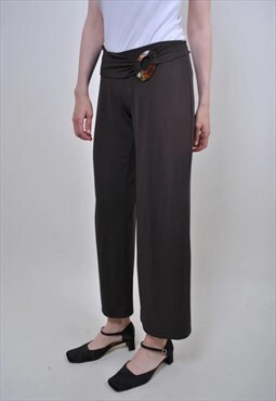 Vintage brown wide cropped trousers