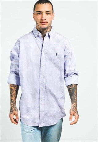 VINTAGE 80S OXFORD POLO RALPH LAUREN SHIRT / S5242