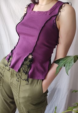FLUID upcyled DECON TOP Purple Scooby Doo Top