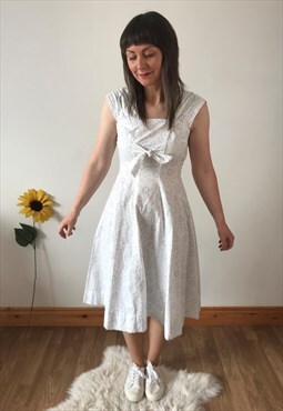 Vintage 50s White Dress 