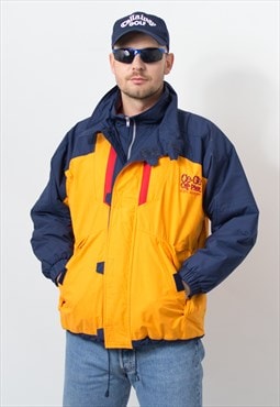 Vintage ski jacket multi color snow fleece lining men size S