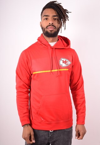 NIKE MENS VINTAGE HOODIE JUMPER SMALL RED 90S