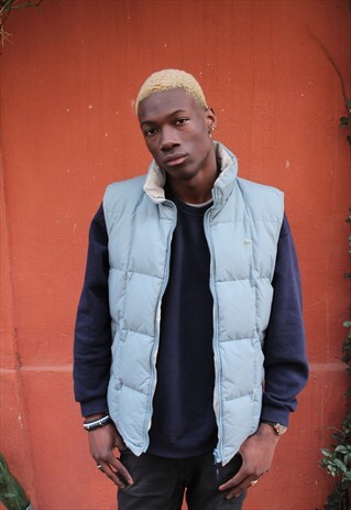 VINTAGE LACOSTE REVERSIBLE SLEEVELESS PUFFER JACKET