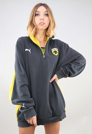 VINTAGE RETRO OVERSIZED PUMA 1/4 ZIP SWEATSHIRT