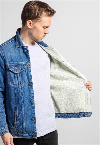 VINTAGE DENIM SHERPA JACKET