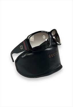 Vintage Y2K Gucci Sunglasses black GG monogram stripe