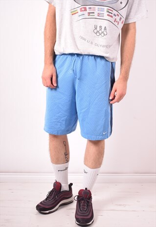 NIKE MENS VINTAGE REVERSIBLE SHORTS W34 BLUE 90S