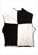 BLACK AND WHITE 90'S FESTIVAL CROPPED TANK TOP