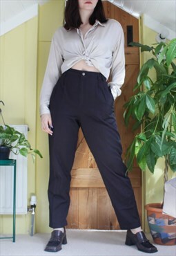 Vintage 90s highwaisted black cotton trousers