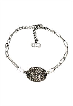 Christian Dior Bracelet Jadore Logo Silver Crystal Tag 