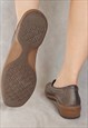 VINTAGE SILVER LOAFERS, LEATHER LINED SHOES, RETRO MOCCASINS