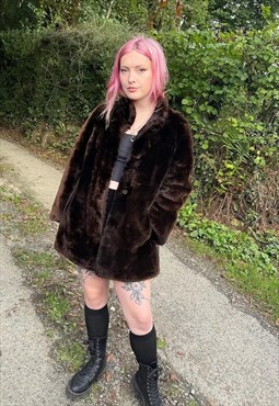 Vintage Plush Fluffy Teddy Bear Trench Coat