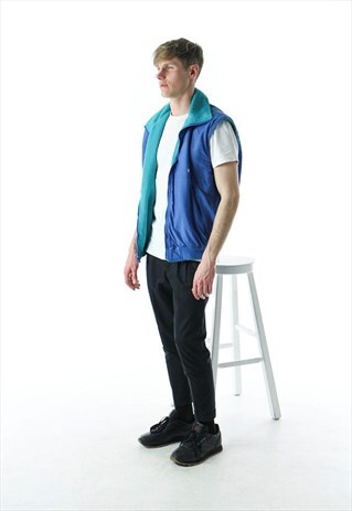 BLUE REVERSIBLE JACKET / SLEEVELESS VEST