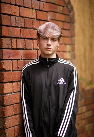 VINTAGE ADIDAS BLACK ZIP UP JACKET