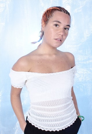 VINTAGE CHRISTIAN DIOR BOUTIQUE WHITE TOP
