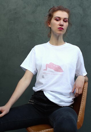 HAND PRINTED UNISEX PINK NUDE T SHIRT