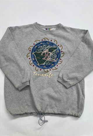 VINTAGE TENERIFE SPAIN USA GRAPHIC TOGGLE SWEATSHIRT