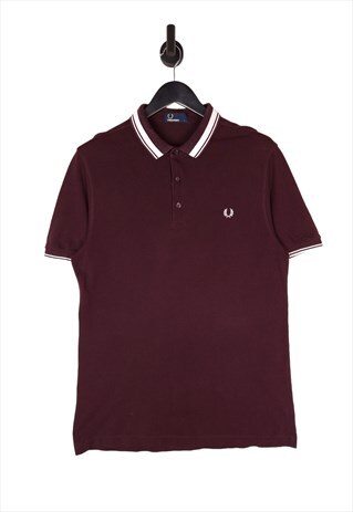 Men's Fred Perry  Polo Shirt In Burgundy Size Large