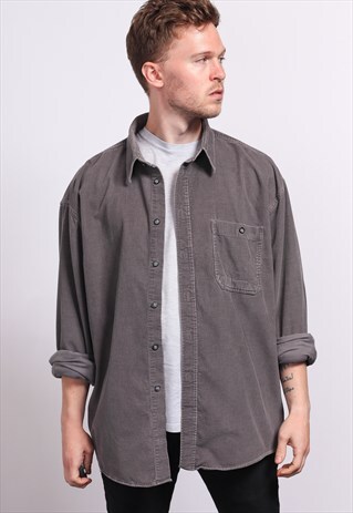 VINTAGE CORDUROY CORD SHIRT GREY