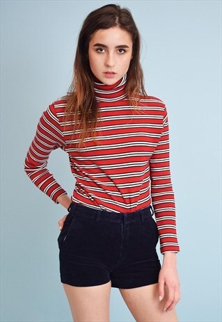 VINTAGE 70'S RETRO HIGH WAISTED CLASSY CORDUROY SHORTS