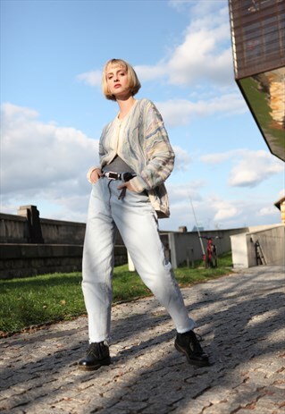VINTAGE 80'S BOYFRIEND WIDE-LEG JEANS LIGHT BLUE