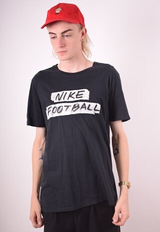NIKE MENS VINTAGE T-SHIRT TOP LARGE BLACK 90S