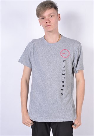 VINTAGE NIKE LIVESTRONG T-SHIRT GREY