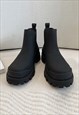 MONOCHROME BOOTS TRACTOR SOLE SHOES PLATFORM ANKLE SNEAKERS