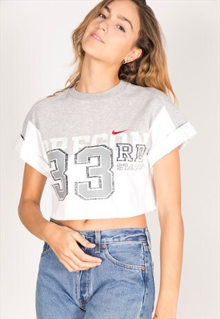 VINTAGE 90S USA CROP SWEATSHIRT/ R521