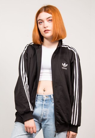 VINTAGE 90'S ADIDAS CLASSIC BLACK TRACKSUIT TOP