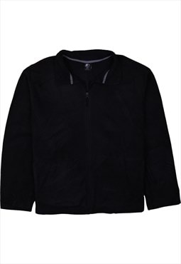 Vintage 90's Starter Fleece Jumper Sportswear Zip Up Black