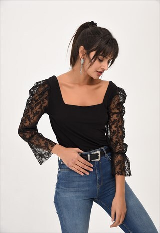 BLACK LACY BLOUSE
