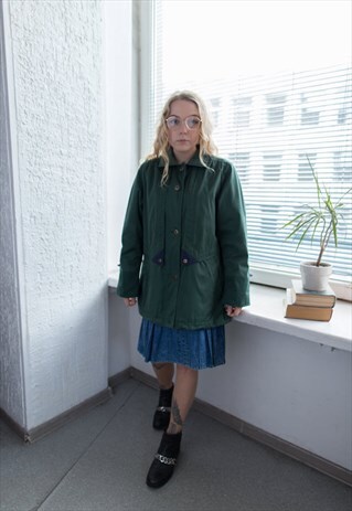 VINTAGE 80'S GREEN PARKA COAT