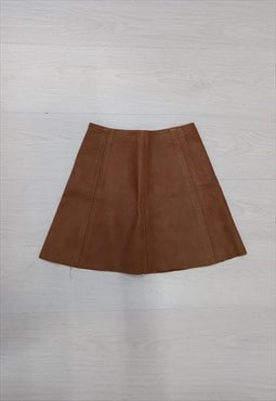 Y2K Vintage Brown Leather Skirt