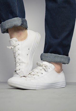 VINTAGE 90S CONVERSE WHITE LEATHER OX SHOES GRUNGE PREPPY