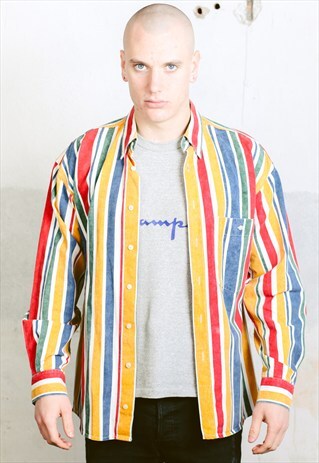 VINTAGE STRIPED DENIM SHIRT