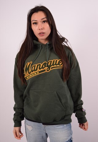 VINTAGE CHAMPION HOODIE JUMPER GREEN