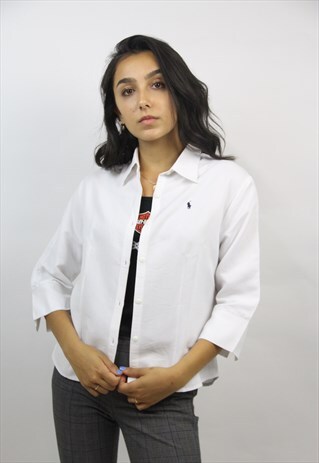 VINTAGE POLO RALPH LAUREN WHITE BLOUSE