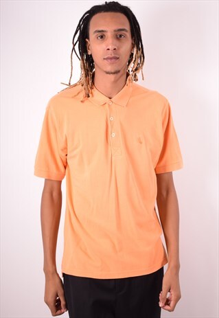 SERGIO TACCHINI MENS VINTAGE POLO SHIRT MEDIUM ORANGE 90S