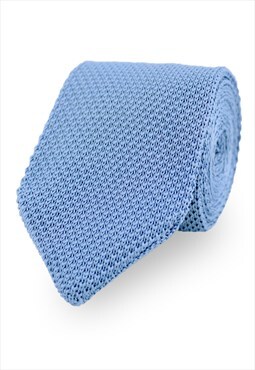 Wedding Handmade Polyester Knitted Tie In Blue