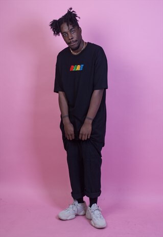 BLACK 90S LONGLINE RARE T-SHIRT
