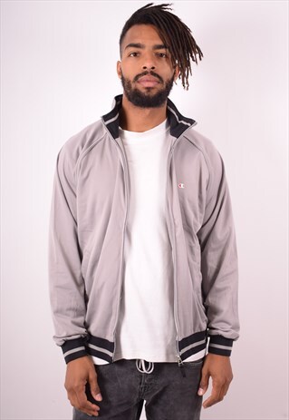 CHAMPION MENS VINTAGE TRACKSUIT TOP JACKET LARGE GREY 90S