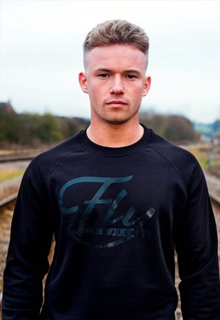 SLIM FIT BLACK JUMPER WITH CARBON FIBRE PRINT