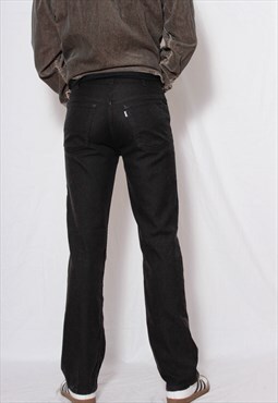Vintage 80s Workwear Levi's 566 Black Sta-prest Slim Pants