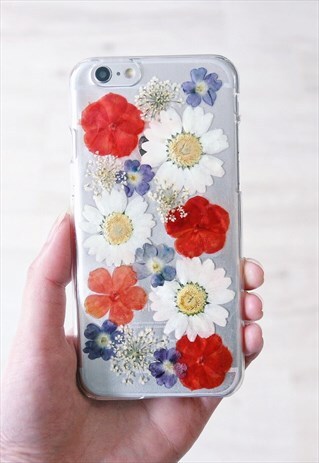 HANDMADE REAL PRESSED FLOWERS PHONE CASE