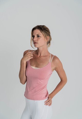 PINK SPORT TANK TOP WITH DOUBLE STRAPS, IXIA